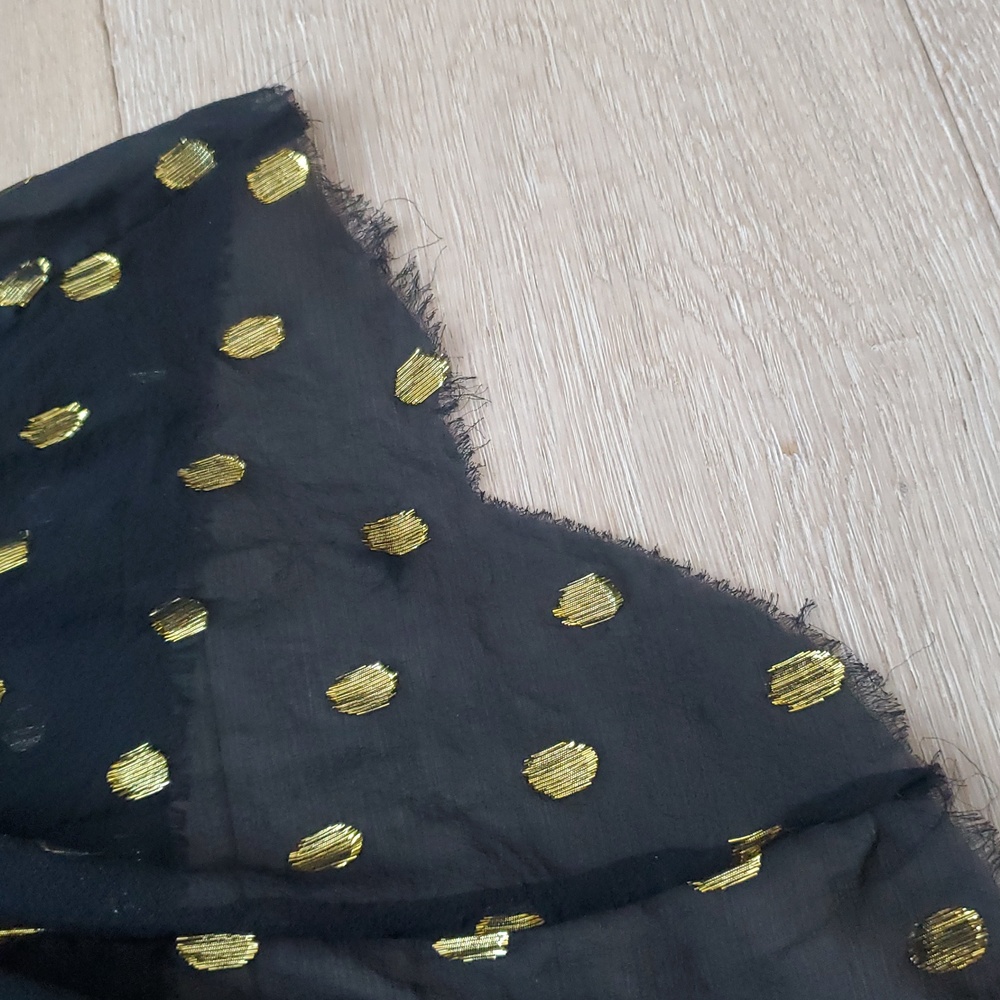 Isabel Marant Off Shoulder Black And Gold Polka Dot Dress - Picture 15 of 16